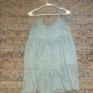 Forever 21 Light Blue Floral Tiered Spaghetti-Strap Dress